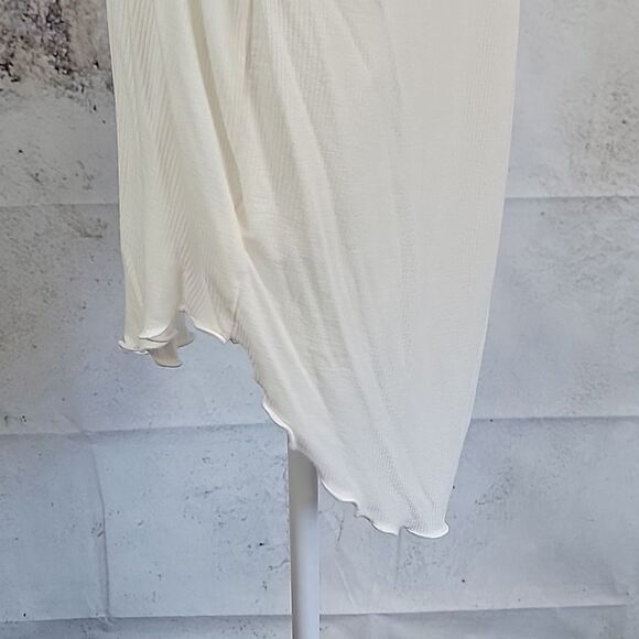 Free People Elegant Cream Draped Blouse In Summer White Womens Size S(Runs Big) - Picture 6 of 12